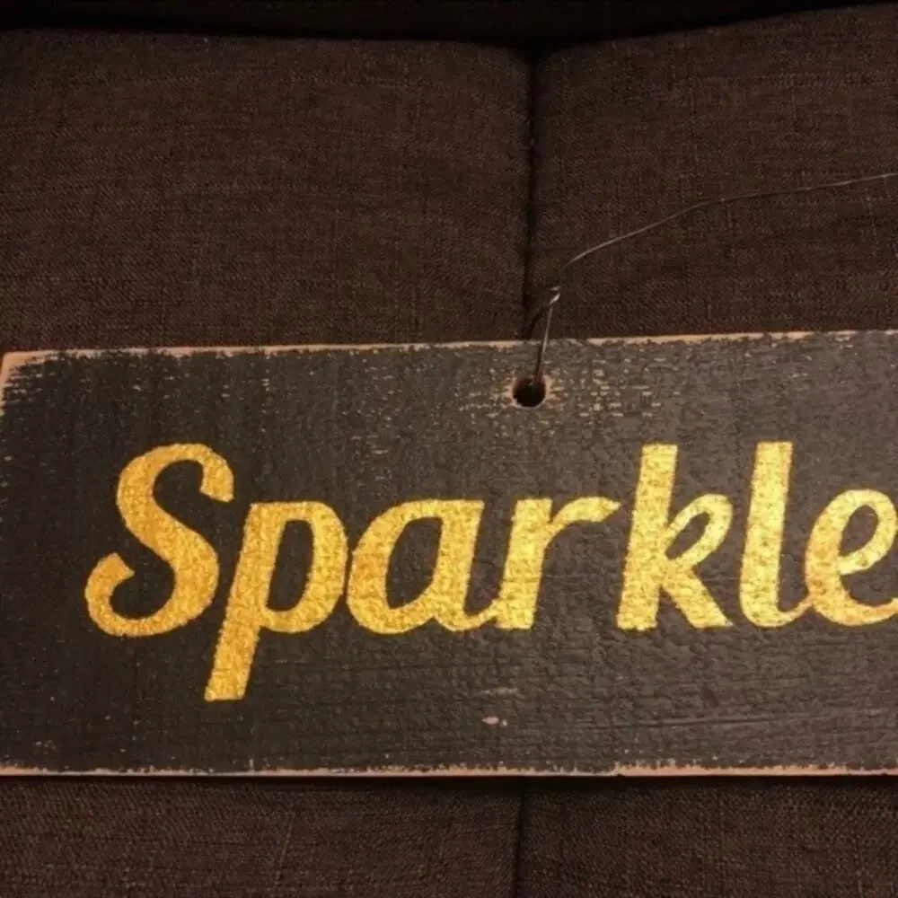 Tilly's Sparkle & Shine Yellow & Brown Rustic Wooden Artsy Sign Decor